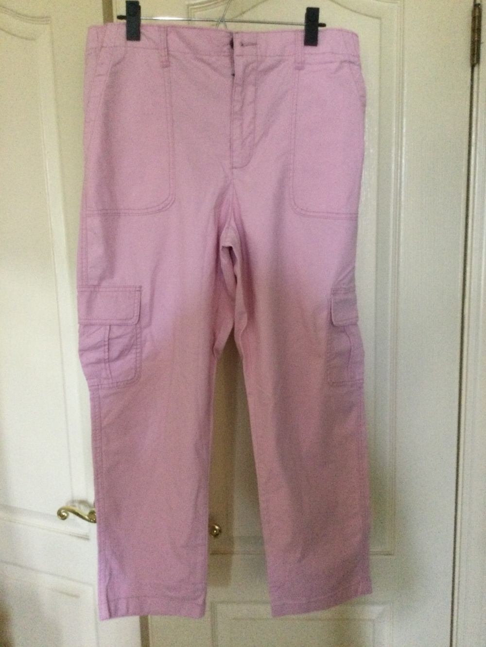 Old Navy pink cotton chino cargo pants size large NWT